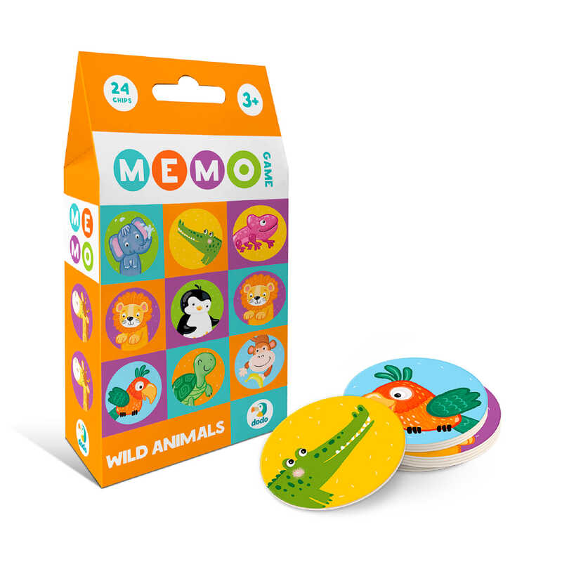 гр Гра мемо "Дикі тварини" 301238 (30) "DoDo", 24 фішки (12 пар), в коробці