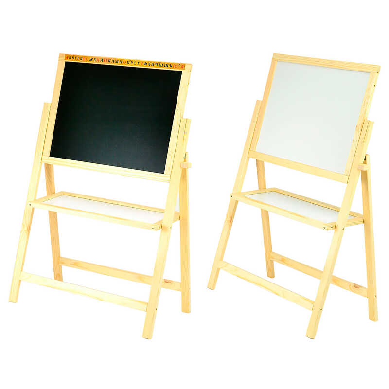 гр Мольберт магнітний обертовий 050 "Мася" - незабарвлений (10) / Дошка Ш40 * в55см, Підставка Ш55 * в110см / матеріал / сосна.