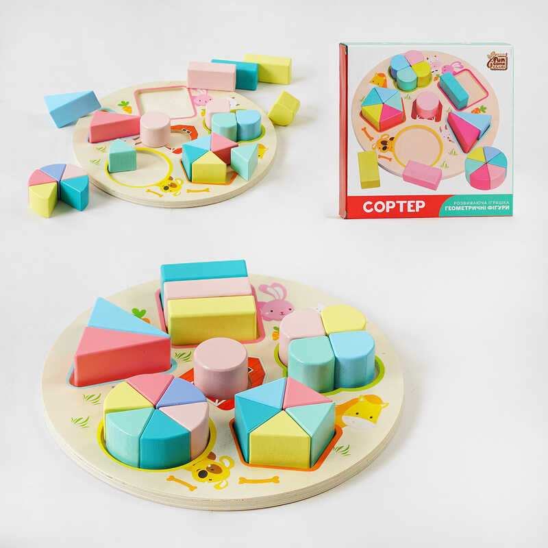 гр Вкладиші 62431 (48) "4FUN Game Club Wood", дерев'яні, сортер, в коробці