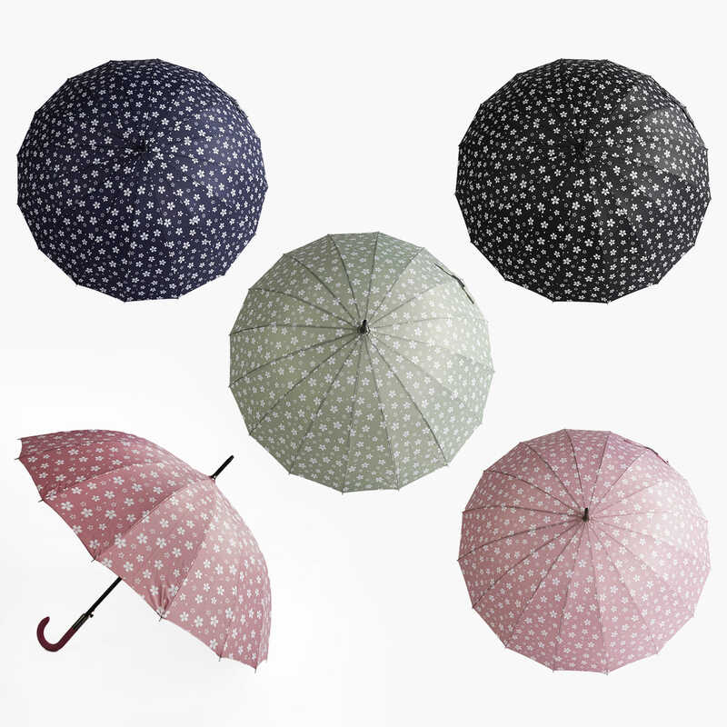 Парасолька C 68643 (48) напівавтомат, d = 102 см, довжина 88 см, 16 спиць, в пакеті, ВИДАЄТЬСЯ МІКС ВИДІВ