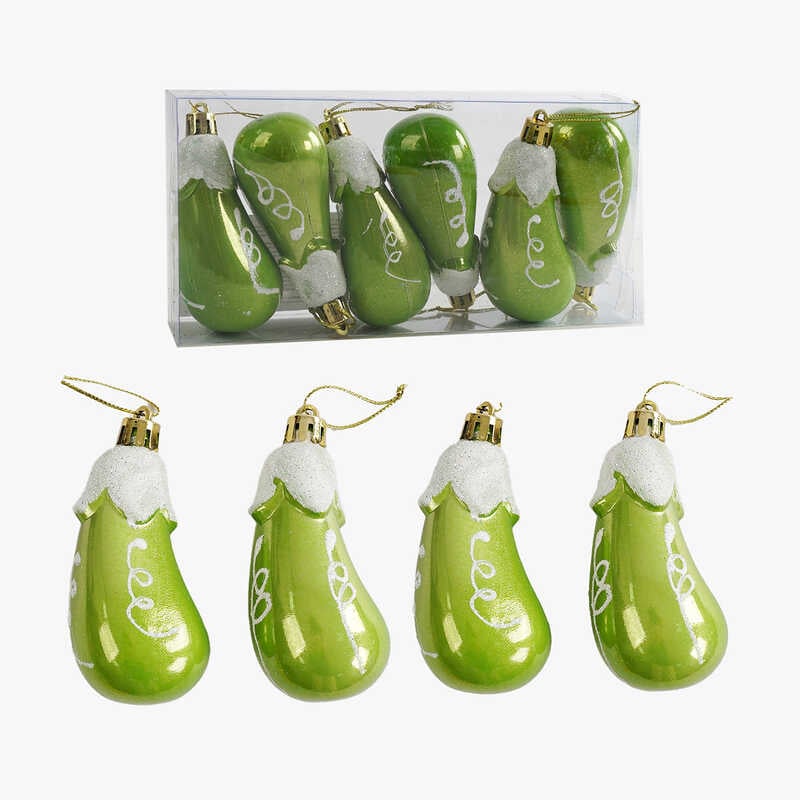 Новорічні прикраси C 67245 (225) 6 штук, “Кабачки”, у слюді