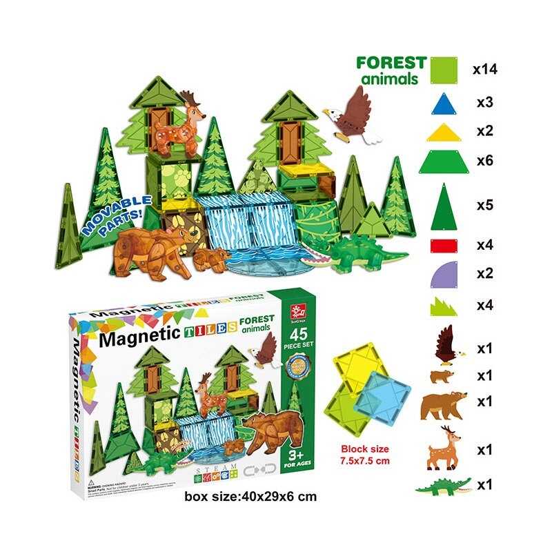 Магнітний конструктор SQ 68002-3 (12) 45 деталей, в коробці