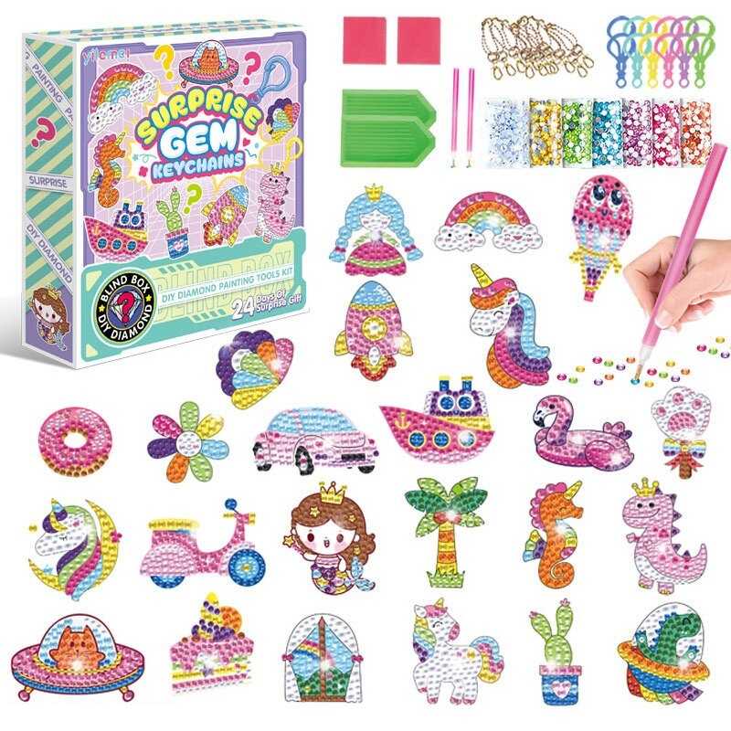 Алмазна мозаїка 21007 M (60/2) адвент-календар, 24 брелоки, 24 кріплення, 2 таці, 2 стилуси, в коробці