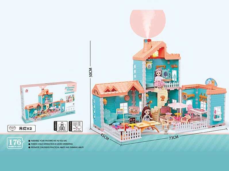 Будиночок 668-7 A (8) 176 деталей, розкладна конструкція, меблі, ігрові фігурки, в коробці