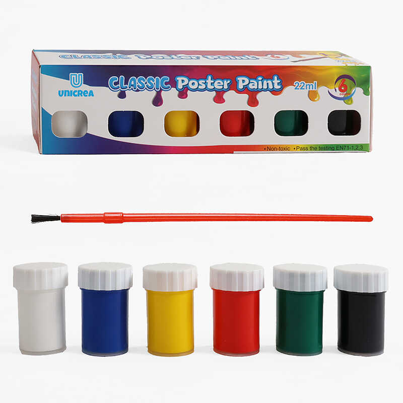 Гуаш C 72042 (144) 6 кольорів, пензлик, в коробці