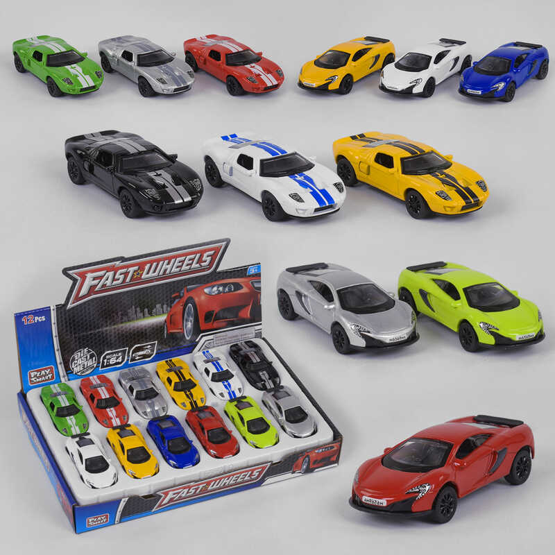 Набір машин 6590 D (24) "Play Smart", металопластик, ЦІНА ЗА 12 ШТУК В БЛОЦІ