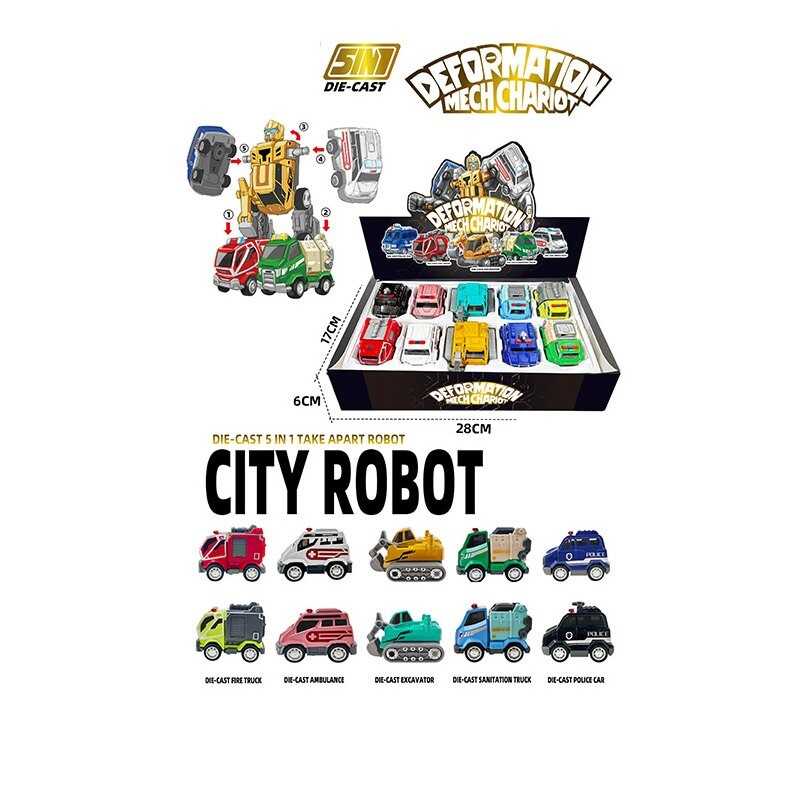 Трансформер A 6005-01 / 05 (24/2) ЦІНА ЗА 10 ШТУК В БЛОЦІ, металопластиковий корпус, інерція, гумові шини, в коробці