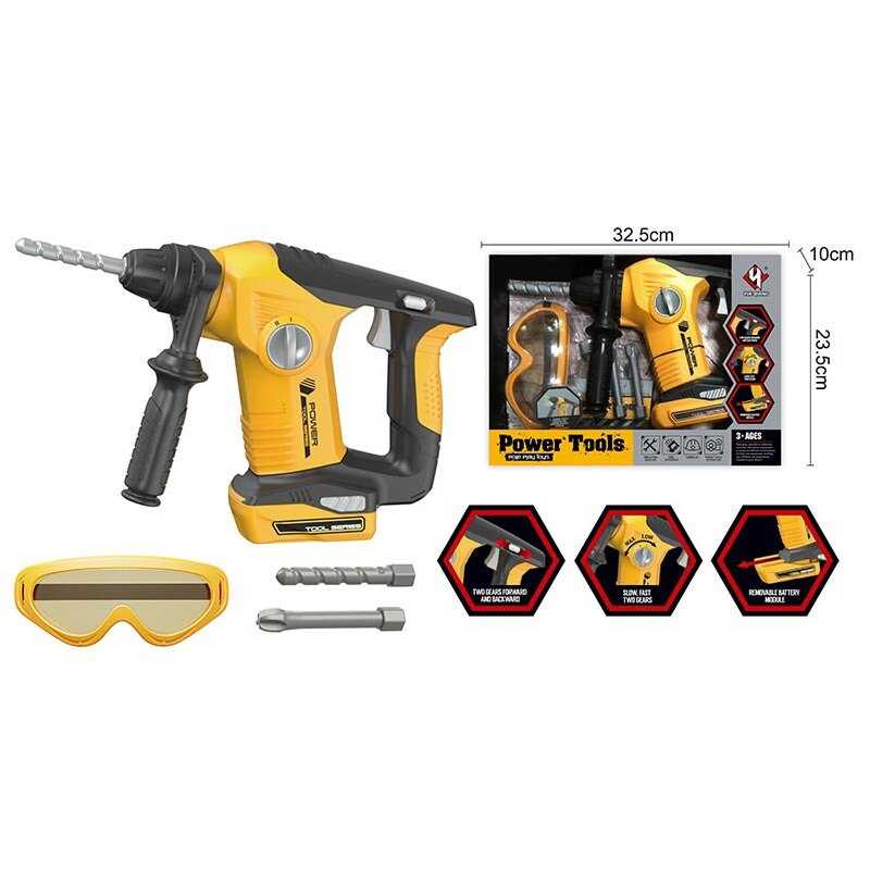 Дриль T 016 A (24) захисні окуляри, 3 насадки, лінійка, в коробці