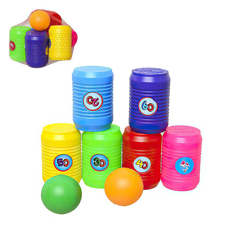 гр "Бочонки для боулінгу" 1902 (6) "BAMSIC" 6 баночок, 2 кульки, в сітці