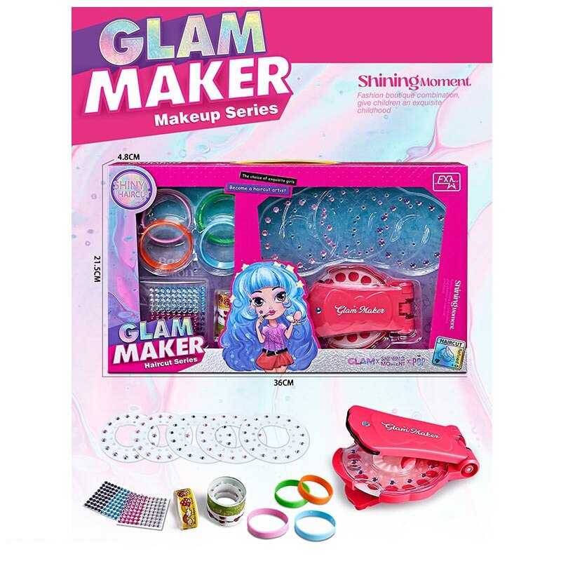 Набір прикрас FX 680-3 (72/2) інструмент для створення зачісок, стрази, декоративний скотч, гумові браслети, в коробці