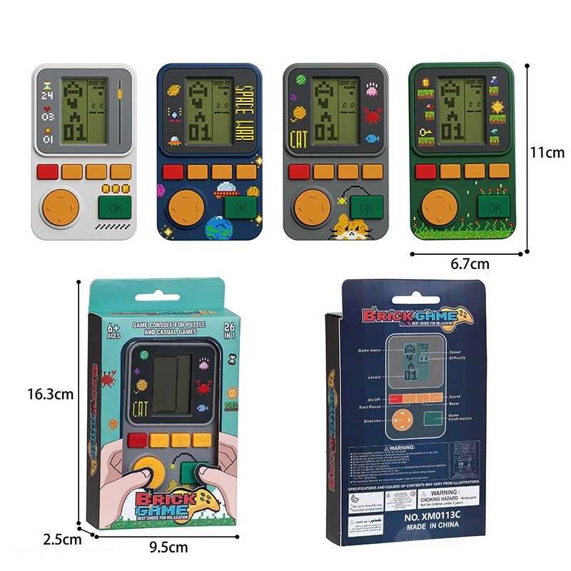 Тетрис XM 0113 C (192) класичні ігри, 2 режими роботи: зі звуком та без, кілька рівнів складності, в коробці, ВИДАЄТЬСЯ ТІЛЬКИ МІКС ВИДІВ