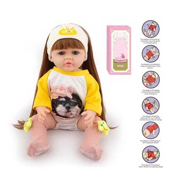 Лялька AFD 8866-34 S (12) висота: 52 см, функціональна, гумова, звуки, прошите волосся, аксесуари, в коробці