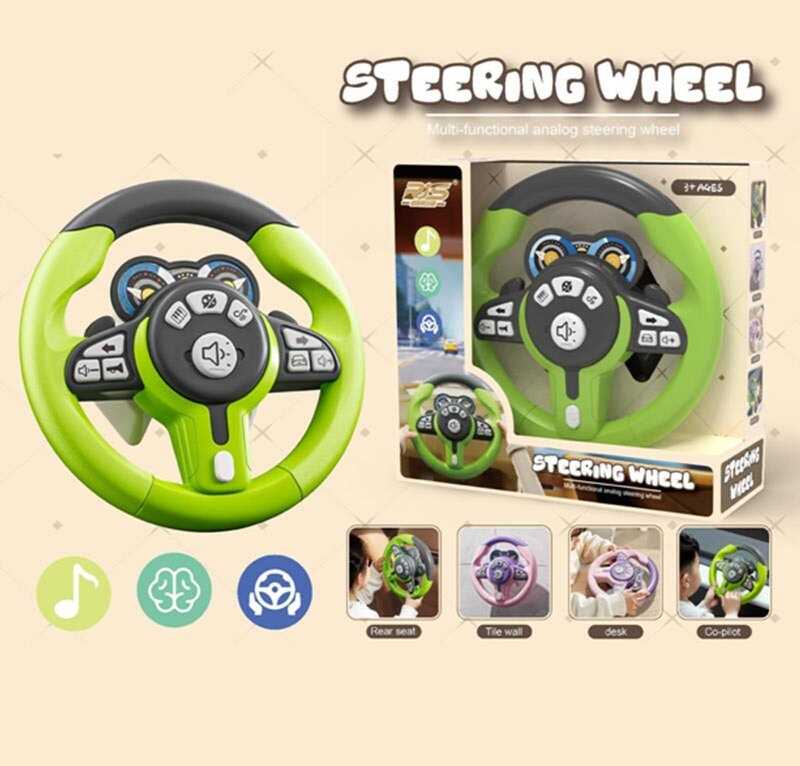 Кермо музичне SJ 804 B-1 (36) звук транспорту, пісні, мелодії, на присосках, ремінець, в коробці