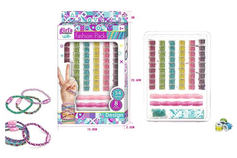 Набір браслетів МВК 361 (120/2) 8 браслетів, 6 кольорів ниток, заглушки, в коробці