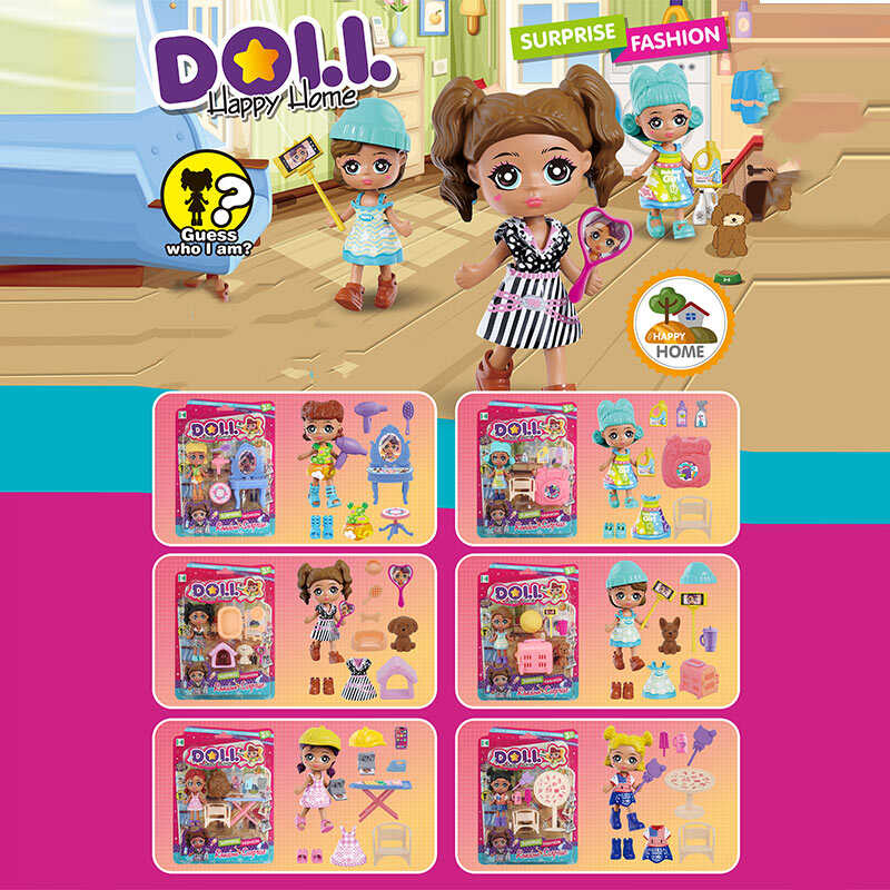 Лялька KZ 9011 (300/2) середня висота ляльки 9 см, аксесуари, рухомі кінцівки, на листі, ВИДАЄТЬСЯ ТІЛЬКИ МІКС ВИДІВ