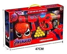 Герой - набір «Спайдермен»   892-2 , автомат із помповим механізмом, 10 м’яких кульок, мішені, в коробці