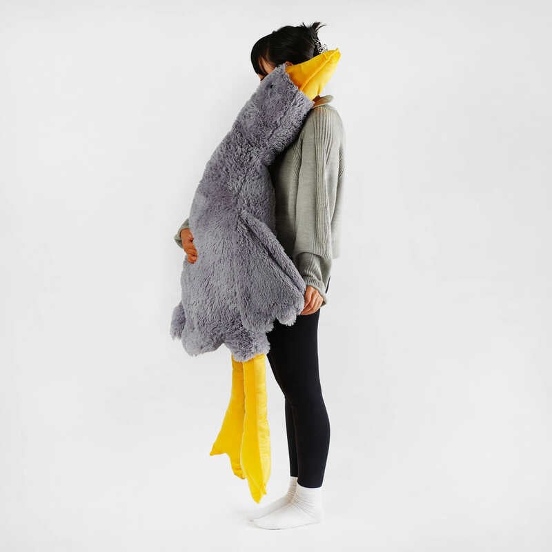 гр М`яка іграшка "Гусак-обіймак" 43873 (20) висота 160 см, колір сірий, наповнювач холофайбер