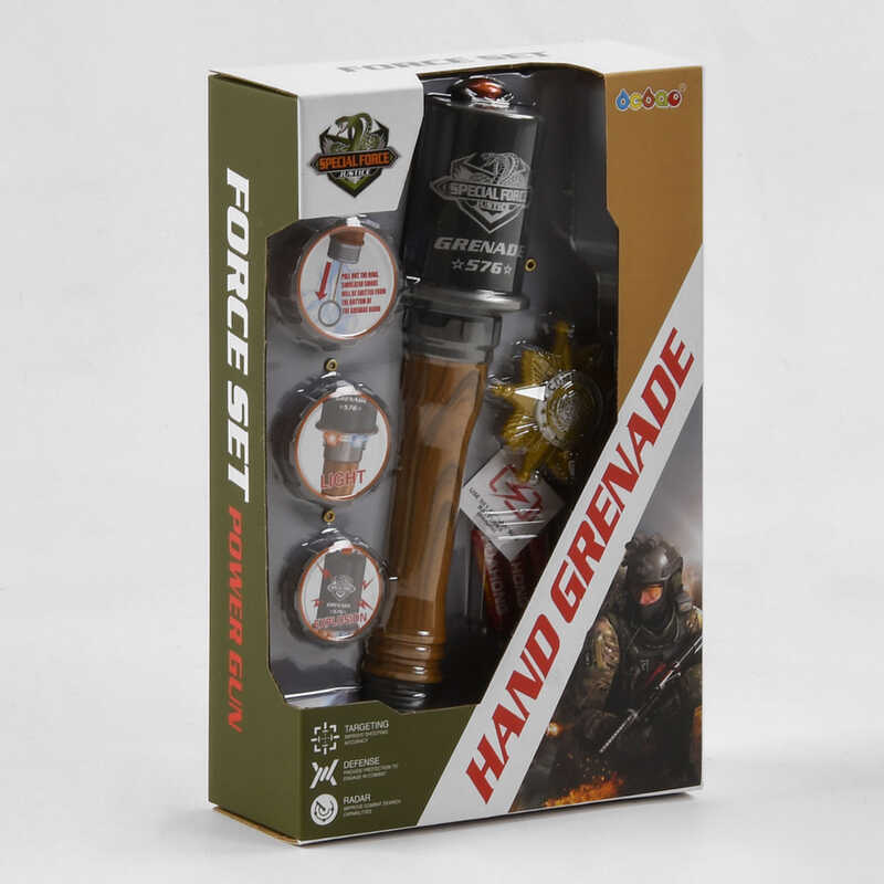 Граната 35000 (48) білий дим, підсвічування червоним та синім кольором, звук таймера та вибуху, в коробці