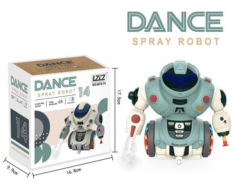 Робот 6678-14 (72/2) світло, звук, пара, стріляє патроном на присосці, танцює, в коробці