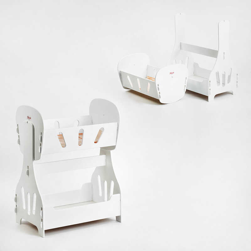 гр Ліжечко для ляльок качалка, двоярусне №8005 (1) біле "МАСЯ" в коробці