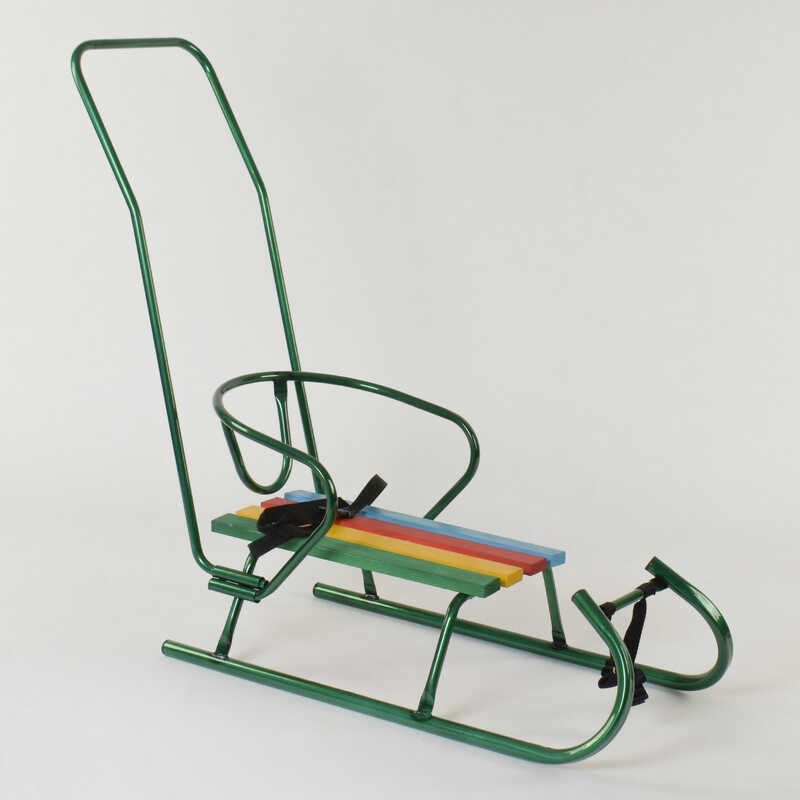 гр Сани "Санта" - КОЛЬОРОВІ, колір зелений / З РУЧКОЮ /