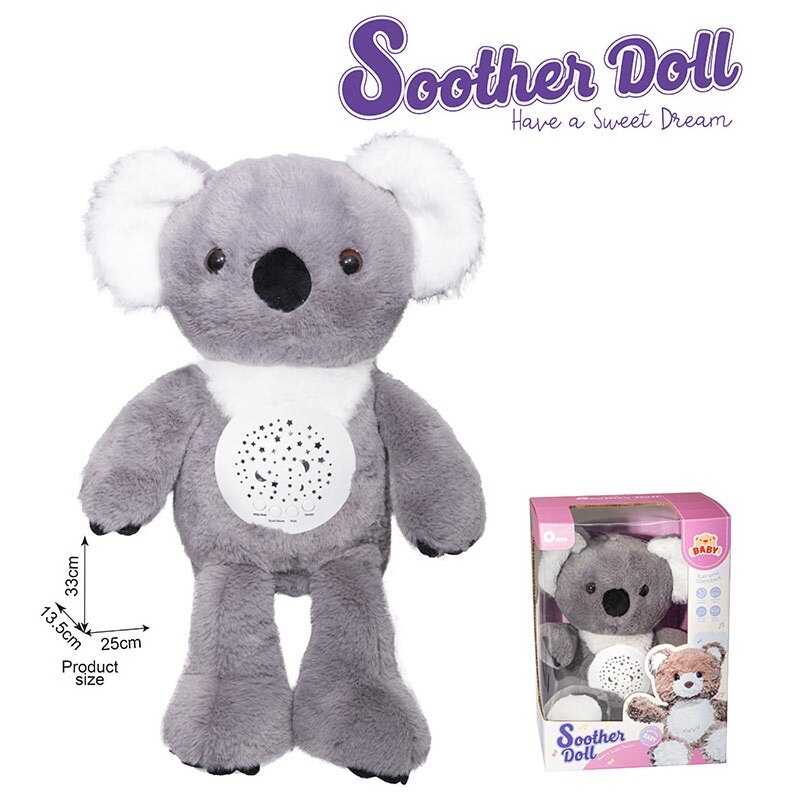 Нічник KC 6 (24/2) "Коала", мелодії, звуки, підсвічування, регулювання гучності, проєктор зоряного неба, в коробці