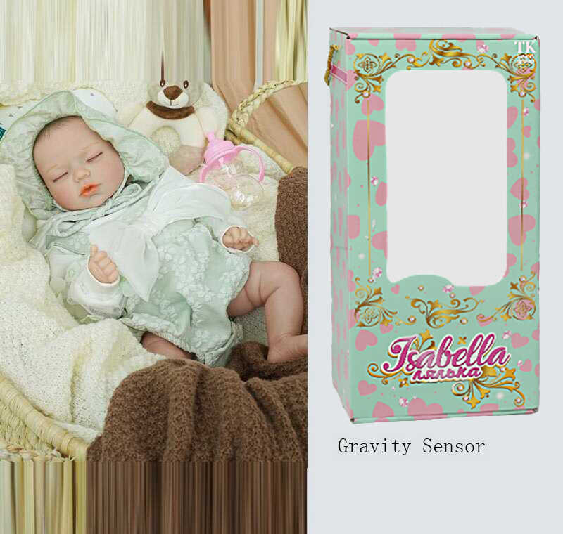 Пупс QM 24056 (12) "TK Group", функціональний, датчик руху, звуки: сміх, плач, засинає, висота: 42 см, гумовий, пустушка, пляшечка, памперс, капелюшок, в коробці