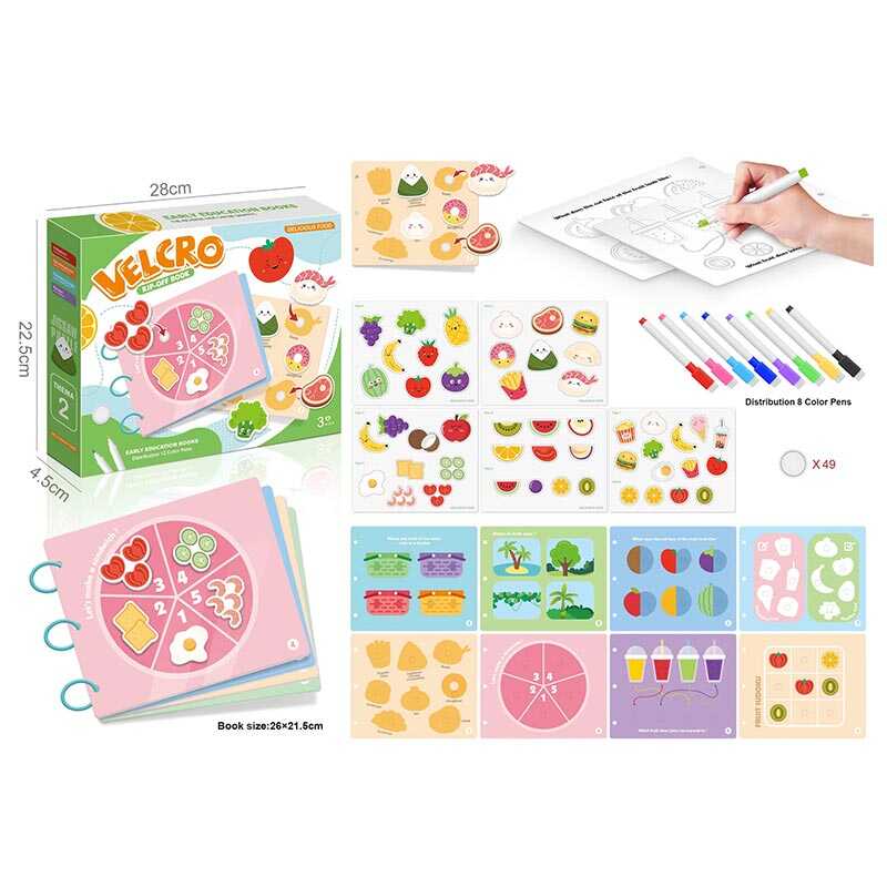 Гра з липучками 333-5 (72/2) багаторазова розмальовка, 8 маркерів, в коробці