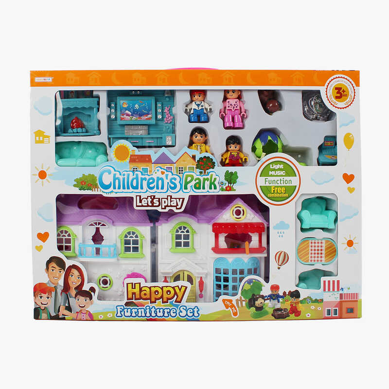 Будинок 8146-2 A (24/2) 17.5 х 9 х 20 см світло, звук, меблі, фігурки, декоративні елементи, домашній улюбленець, в коробці