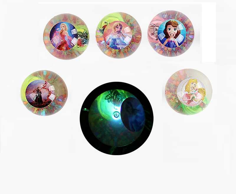 М`яч стрибун C 65458 (12) ЦІНА ЗА 12 ШТУК У ПАКЕТІ,  “Героїня”, блискітки, підсвічування