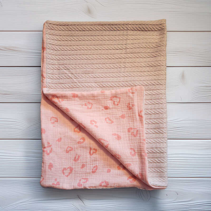 гр Плед для немовлят 20780 (1) в’язане полотно, МУСЛІН, розмір 100*80 см "Bimbo"