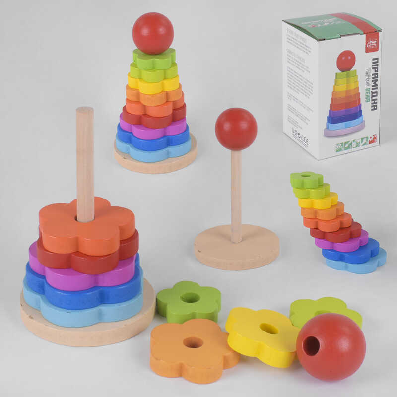 гр Дерев'яна пірамідка 50046 (24) "4FUN Game Club Wood" в коробці