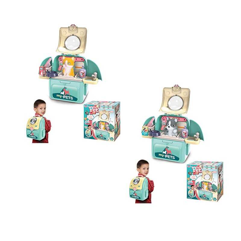 Рюкзак з улюбленцем 008-967 (16) “Грумінг салон”, тваринка, аксесуари, полички, в коробці