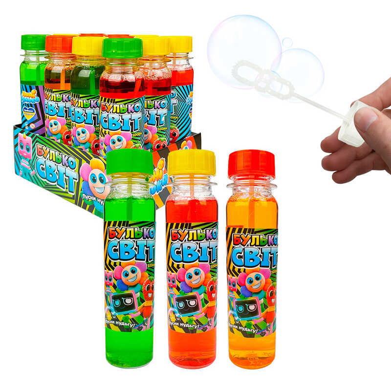 гр Мильні бульбашки "Булько Світ" 100мл 51417 (1) ЦІНА ЗА 12 ШТУК В БЛОЦІ "Пані Булька", ароматизований розчин, в коробці