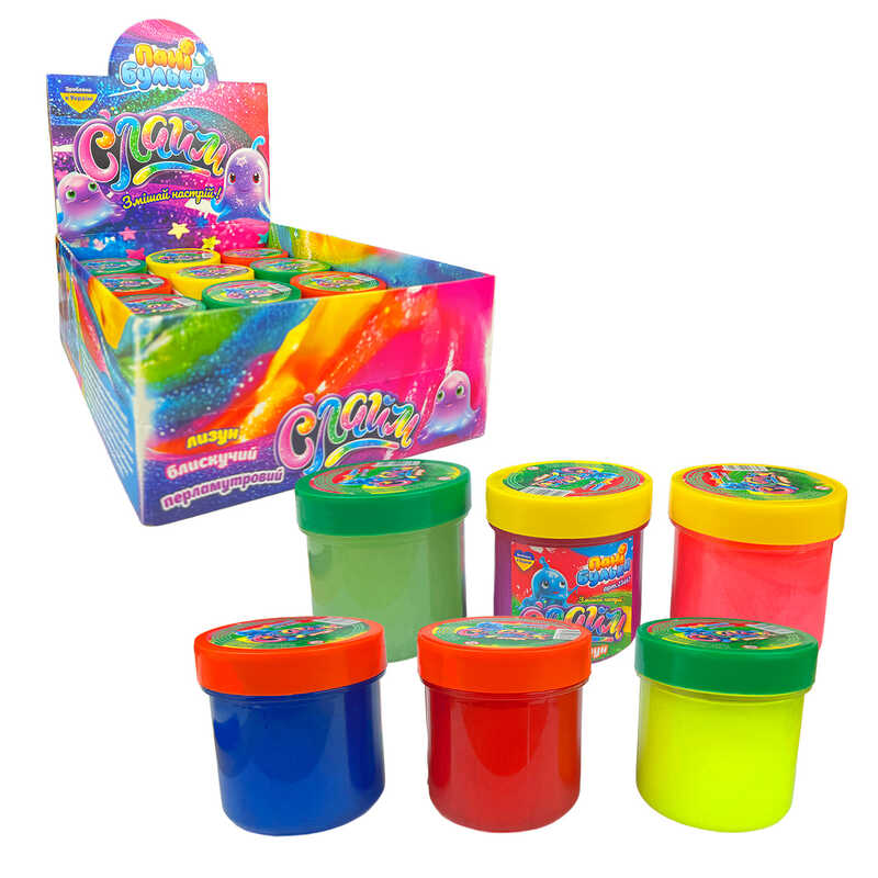 гр Лизун 23467 (1) "Пані Булька", ЦІНА ЗА 12 ШТ, 120 г, ароматизований, середня банка, перламутр, 12 кольорів, МІКС