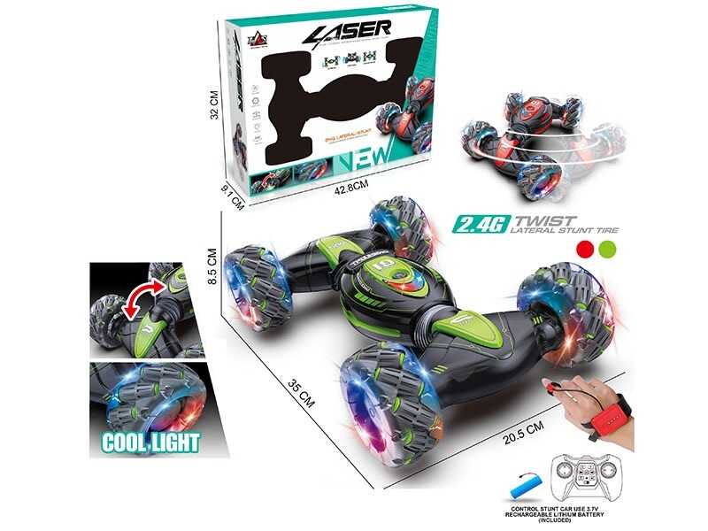 Машина на радіокеруванні RQ 3044 (16) акумулятор 3.7 V, пульт 2,4 G, браслет, роликові колеса, підсвічування, трансформація корпусу, мелодія, в коробці