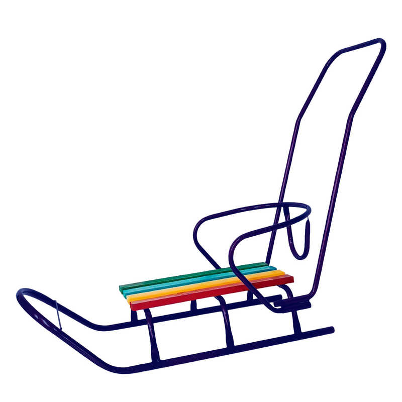 гр Санки "ЛЮКС КЛАСИК"-З РУЧКОЮ круглі полози (1) колір синій