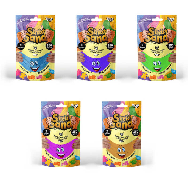 гр Кінетичний пісок "Stretch sand" STS-04-02U (12) пакет 350г "Danko Toys" ВИДАЄТЬСЯ МІКС ВИДІВ