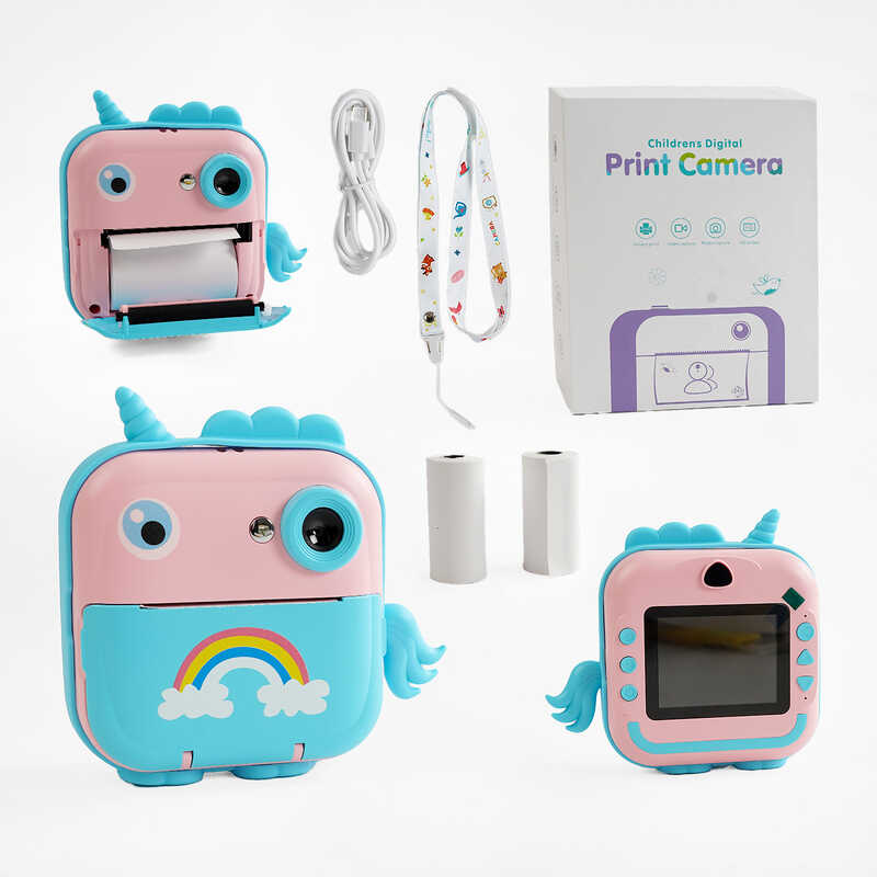 Фотоапарат-принтер C 68254 (40) type-C, роз’єм для SD карти, фото, відео, гри, 3 рулони термопаперу, в коробці