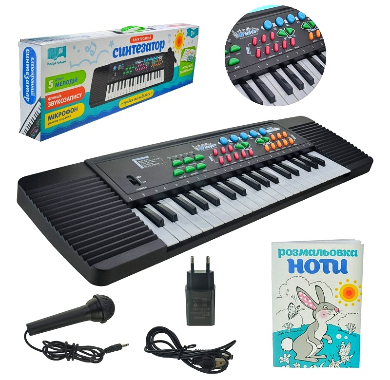 Синтезатор PL-3737-U коробка, мікрофон, адаптер, батар., нотна книга