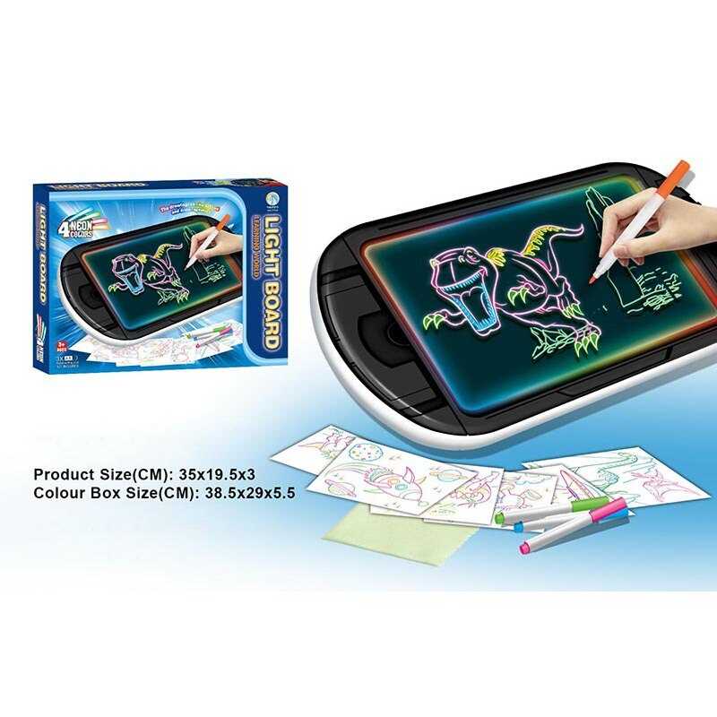 Дошка для малювання YM 9 (48/2) підсвічування, 6 трафаретів, 6 маркерів, в коробці