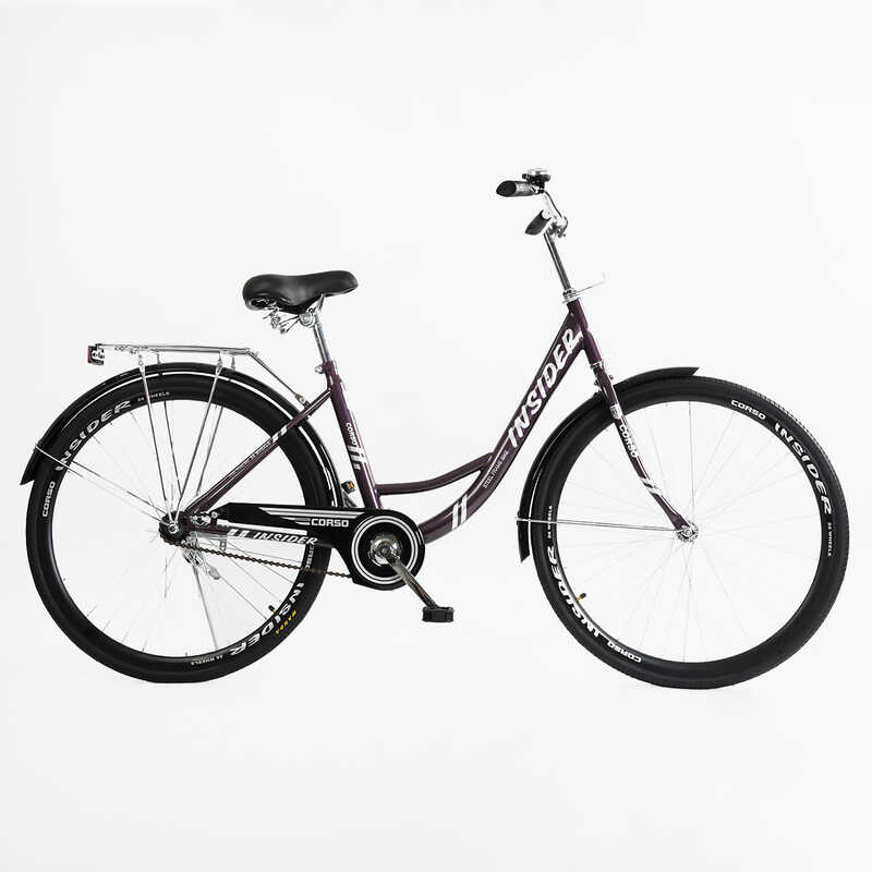 Велосипед міський Corso «Insider» 26`` SD-26256 (1) одношвидкісний, сталева рама 16.5``, багажник, у мішку