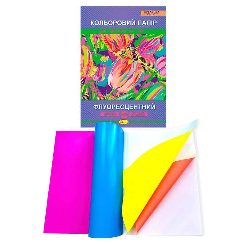 гр Кольоровий папір "Флуоресцентний" А4 14 аркушів  АП-1208 (25) "Апельсин"