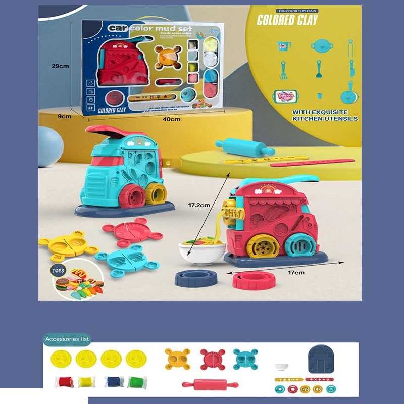 Тісто для ліплення 978-158 (24) 2 види, 4 кольори, екструдер, форми, наліпки, начиння, в коробці