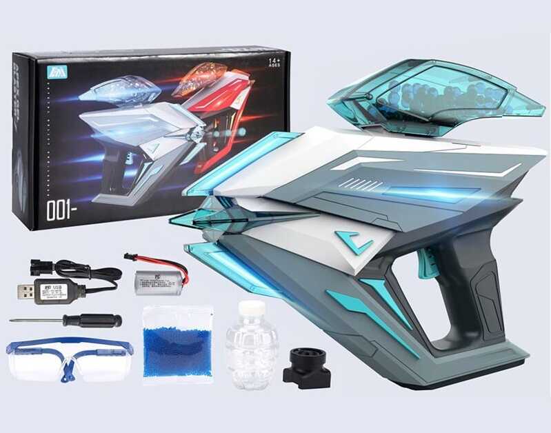 Пістолет 661-1 (24) акумулятор 7,4 V, підсвічування, стріляє орбізами, захисні окуляри, 2 магазини, викрутка, в коробці