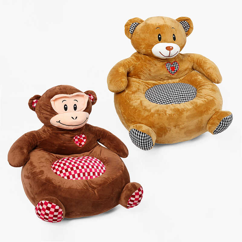 М'яке крісло C 44355 (12) 2 види, Мавпочка, Ведмедик, висота 48см