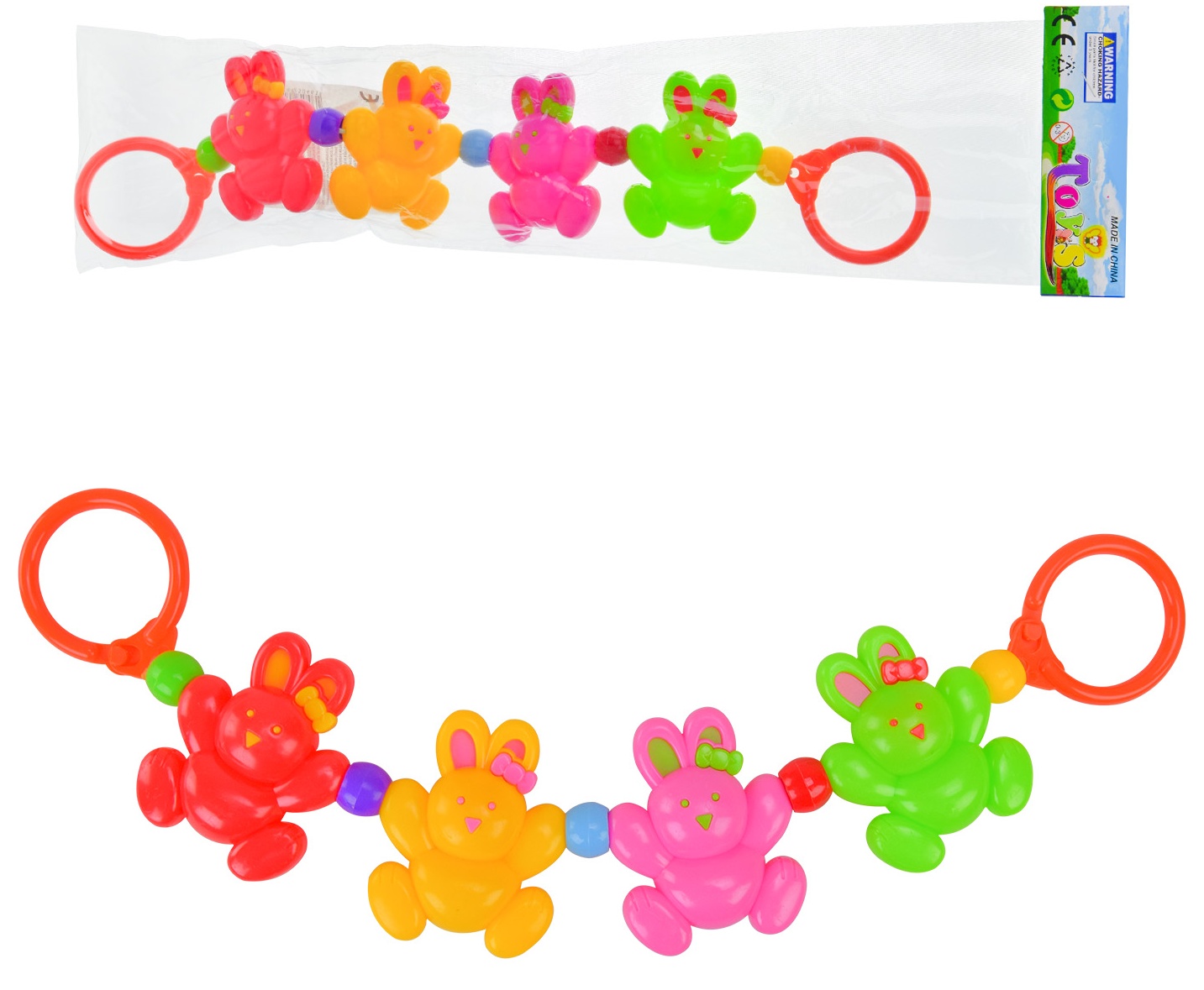 Брязкальце на коляску - розтяжка H228-2 , 42 см, в пакеті