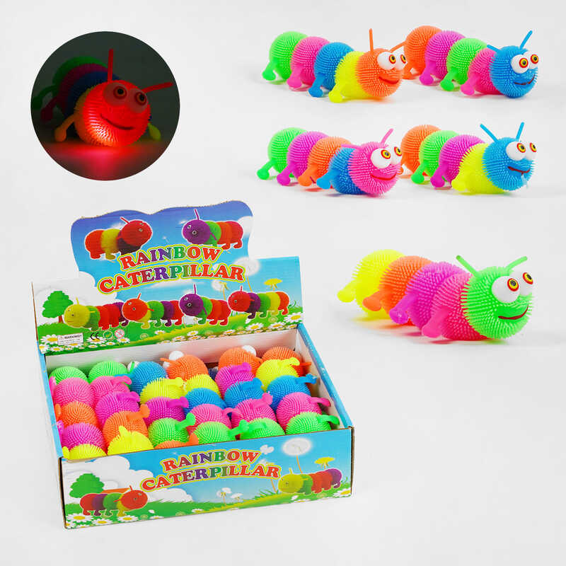 Гра антистрес C 60454 (24) ЦІНА ЗА 12 ШТУК В БЛОЦІ, "Гусеничка", підсвічування