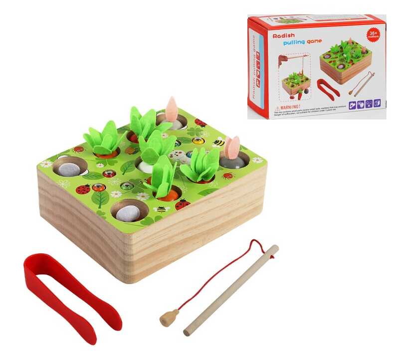 Магнітна гра С 57544 (36), магнітні черв’ячки, пінцет, бджілки, в коробці