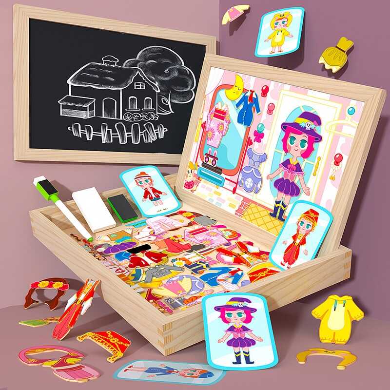 Дерев'яна магнітна дошка C 61534 (36) магнітна гра, в коробці